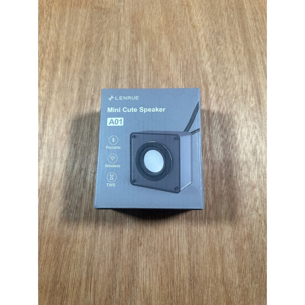 LENRUE Mini Cute Speaker Black A01 Bluetooth Wireless Portable TWS